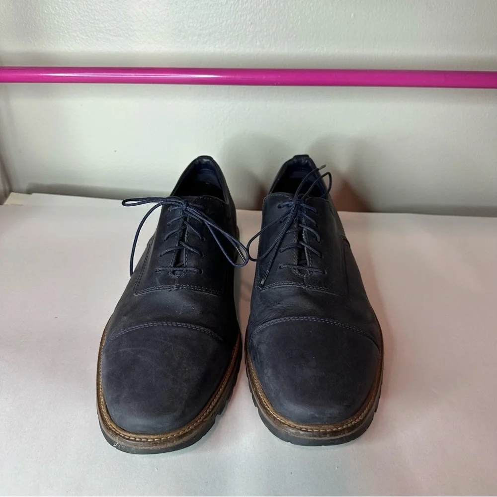 Cole Haan Richardson Navy Blue Leather Oxford Shoes Sz 9 Mens